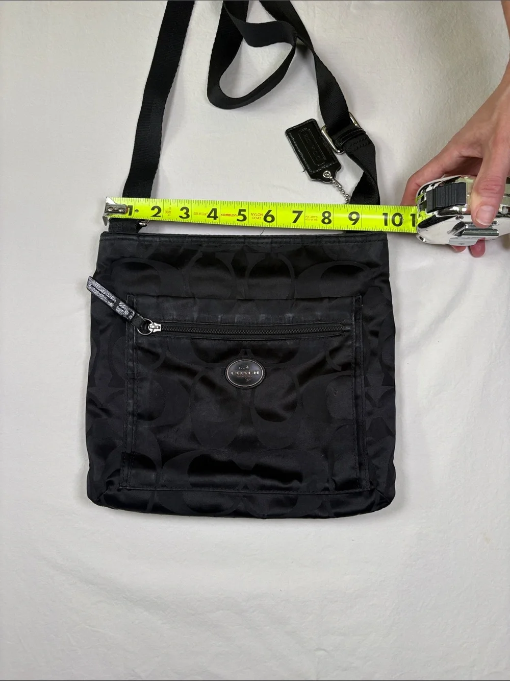 Coach Black Signature Nylon Messenger Crossbody